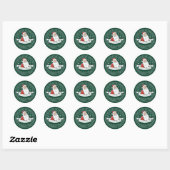 Retro Santa Gift Label North Pole Workshop Runder Aufkleber (Blatt)