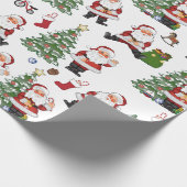 Retro Santa Gift Wrap Geschenkpapier (Ecke)