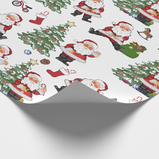 Retro Santa Gift Wrap Geschenkpapier (Ecke)