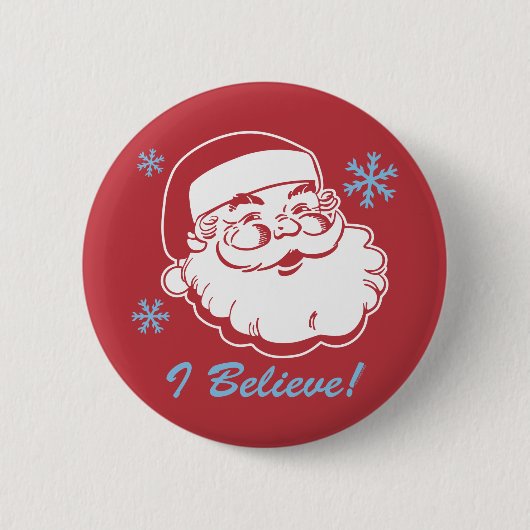 Retro Santa Glaube Button (Vorderseite)