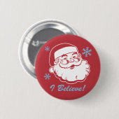 Retro Santa Glaube Button (Vorne & Hinten)