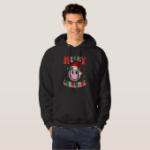 Retro Santa Hat Leopard Smile Face  Christmas Hoodie (Vorne ganz)