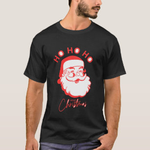 Retro Santa Ho Ho Ho Frohe Weihnachten T - Shirt