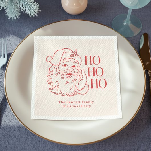 Retro Santa "Ho Ho Ho Ho" Weihnachten Serviette