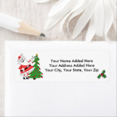 Retro Santa Ho Ho Ho Rücksendeadressen-Aufkleber (Insitu)