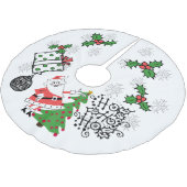 Retro Santa Ho Ho Ho Weihnachtsbaumrock Polyester Weihnachtsbaumdecke (Schrägansicht)