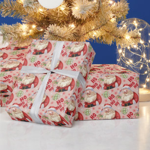 Retro Santa ho ho ho Weihnachtsgeschenk Geschenkpapier