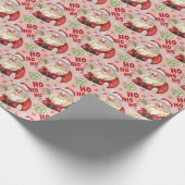 Retro Santa ho ho ho Weihnachtsgeschenk Geschenkpapier (Ecke)