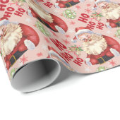 Retro Santa ho ho ho Weihnachtsgeschenk Geschenkpapier (Rolleneckpunkt)