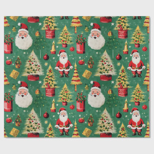 Retro Santa Holiday Geschenkpapier