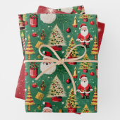 Retro Santa Holiday Geschenkpapier Set (Beispiel)