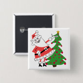 Retro Santa Holiday Tshirts und Geschenke Button (Vorne & Hinten)