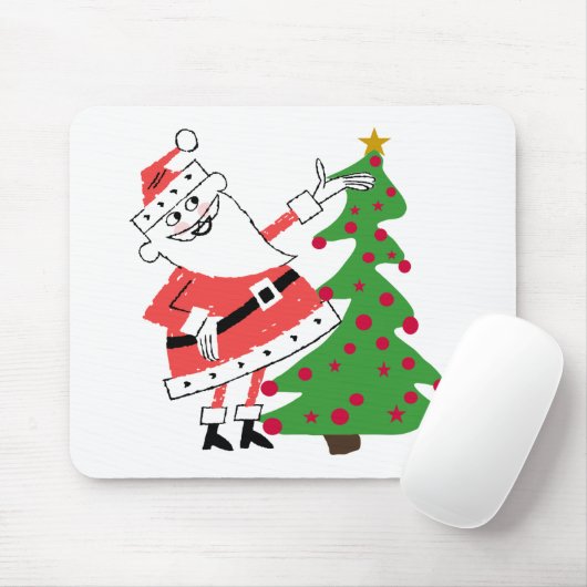 Retro Santa Holiday Tshirts und Geschenke Mousepad (Mit Mouse)