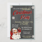 Retro Santa Holiday Weihnachten Party Einladung (Vorderseite)