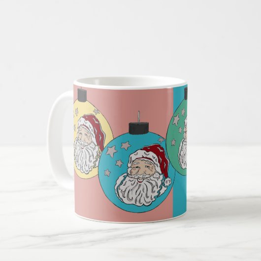Retro Santa Kaffeetasse (Vorderseite Links)