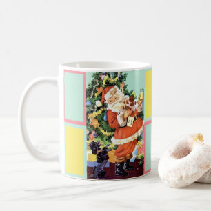 Retro Santa, Kekse und Milch, und tanzende Poodle Kaffeetasse