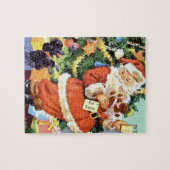 Retro Santa, Kekse und Milch, und tanzende Poodle Puzzle (Horizontal)