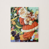 Retro Santa, Kekse und Milch, und tanzende Poodle Puzzle (Vertikal)