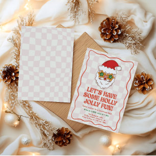 Retro Santa Lustige Weihnachtsfeier Einladung