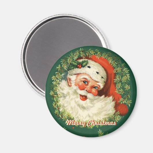 Retro Santa Magnet (Vorderseite/Rückseite)