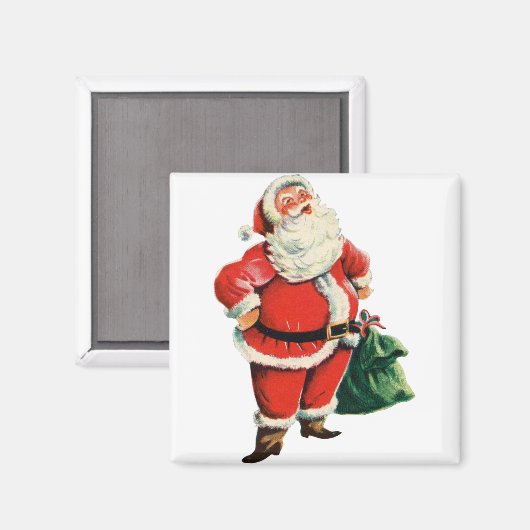 Retro Santa Magnet (Vorderseite/Rückseite)