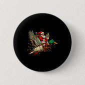 Retro Santa Mallard Duck Christmas Hunting Season Button (Vorderseite)