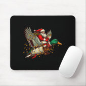 Retro Santa Mallard Duck Christmas Hunting Season  Mousepad (Mit Mouse)