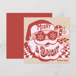 Retro Santa Merry Bright Groovy Weihnachtskarte