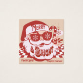 Retro Santa Merry Bright Weihnachten Danke (Vorderseite)