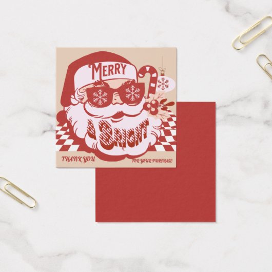 Retro Santa Merry Bright Weihnachten Danke (Büro)