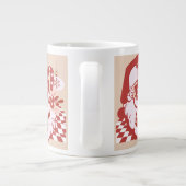 Retro Santa Merry Bright Weihnachts Rosa Rosa Jumbo-Tasse (Rückseite)