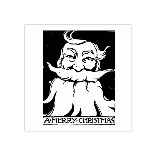 RETRO SANTA MERRY CHRISTMAS RUBBER BRIEFMARKE GUMMISTEMPEL (Prägung)