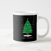 Retro Santa Merry Christmas Tree Lights Jumbo-Tasse (Rechts)