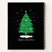 Retro Santa Merry Christmas Tree Lights Notizblock (Rückseite)
