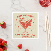 Retro Santa Merry Little Cocktail Christmas Napkin Serviette (Beispiel)