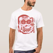 Retro Santa Merry und Bright Groovy T-Shirt (Vorderseite)