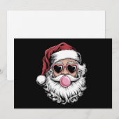 Retro Santa mit Brille blühende Weihnachten (Vorne/Hinten)
