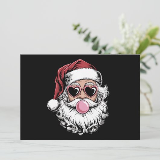 Retro Santa mit Brille blühende Weihnachten (Stehend Vorderseite)
