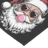 Retro Santa mit Brille blühende Weihnachten Kurzer Tischläufer (Ecke)