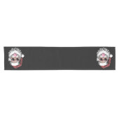 Retro Santa mit Brille blühende Weihnachten Kurzer Tischläufer (Horizontal)