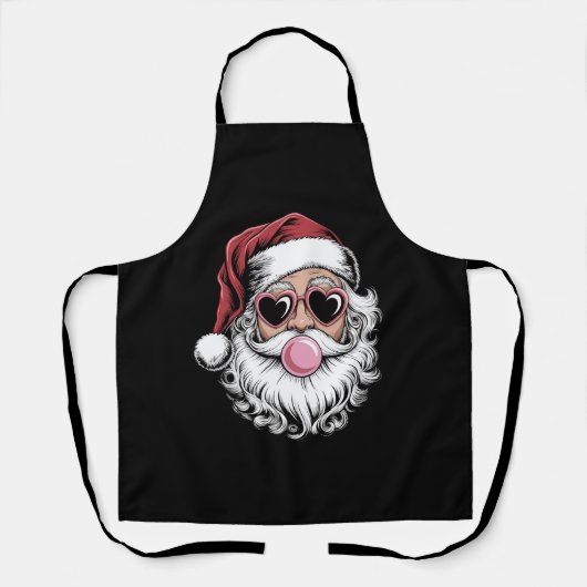 Retro Santa mit Brille blühende Weihnachten Schürze (Vorderseite)