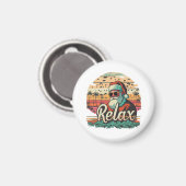 Retro Santa mit dem Titel Relax Magnet (Vorderseite/Rückseite)