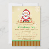 Retro Santa mit Geschenken Einladung (Vorderseite)