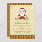 Retro Santa mit Geschenken Einladung (Vorne/Hinten)
