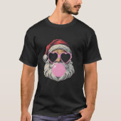 Retro Santa mit Herzbrille Bubblegum Weihnachten T-Shirt (Vorderseite)