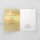 Retro Santa mit Spielzeug Gold Green Border Holida Karte (Innenseite)