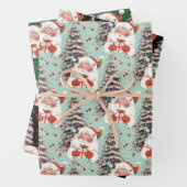 Retro Santa mit Sternen  Geschenkpapier Set (Beispiel)