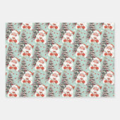 Retro Santa mit Sternen Geschenkpapier Set (Vorderseite)