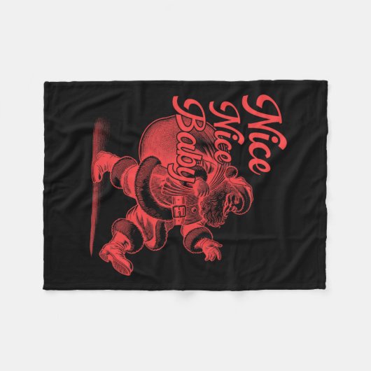 Retro Santa nice Nice Ba Fleecedecke (Vorderseite (Horizontal))