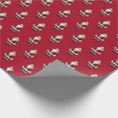 Retro Santa on Deep Red Christmas Pattern Geschenkpapier (Ecke)